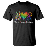 Peace Love Autism T Shirt Support Accept Love Rainbow Infinity Jigsaw Puzzle - Wonder Print Shop