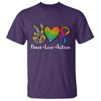 Peace Love Autism T Shirt Support Accept Love Rainbow Infinity Jigsaw Puzzle - Wonder Print Shop