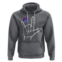 Autism Awareness Hoodie Love Need No Words I Love You Hand Sign Language Butterfly - Wonder Print Shop