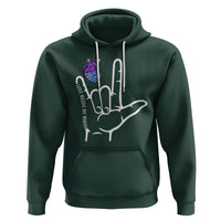 Autism Awareness Hoodie Love Need No Words I Love You Hand Sign Language Butterfly - Wonder Print Shop