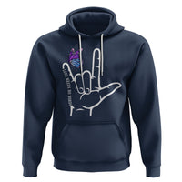 Autism Awareness Hoodie Love Need No Words I Love You Hand Sign Language Butterfly - Wonder Print Shop