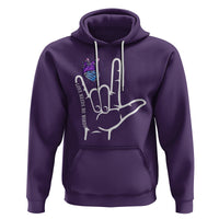 Autism Awareness Hoodie Love Need No Words I Love You Hand Sign Language Butterfly - Wonder Print Shop