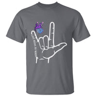 Autism Awareness T Shirt Love Need No Words I Love You Hand Sign Language Butterfly - Wonder Print Shop