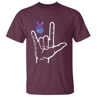 Autism Awareness T Shirt Love Need No Words I Love You Hand Sign Language Butterfly - Wonder Print Shop