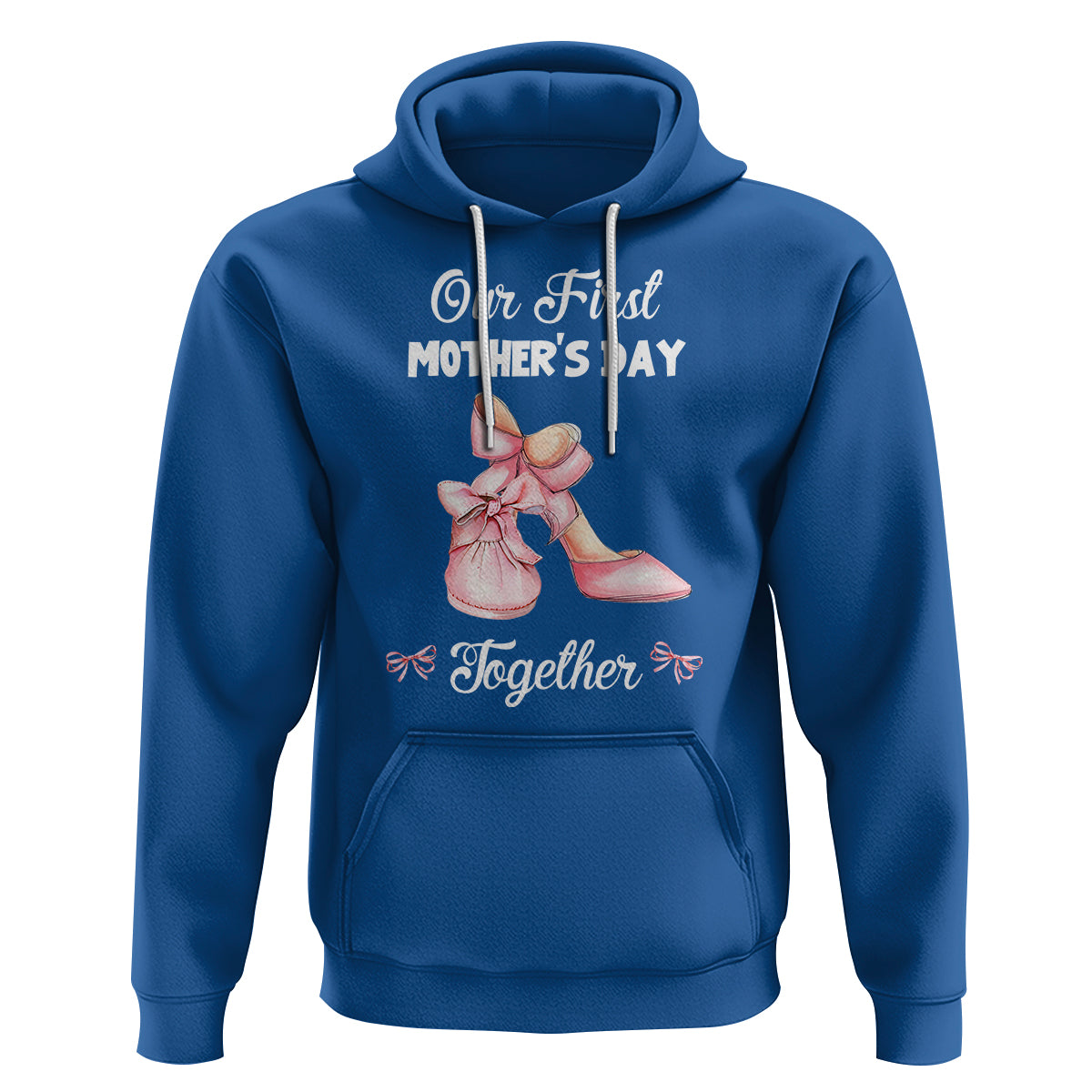 Our First Mother's Day Together Hoodie Matching Coquette Pink Baby Shoes High Heels - Wonder Print Shop