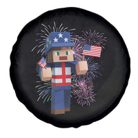 4th of July Gamer Spare Tire Cover Uncle Sam Pixels Gaming Celebrate Independence Day