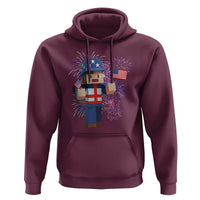 4th of July Gamer Hoodie Uncle Sam Pixels Gaming Celebrate Independence Day