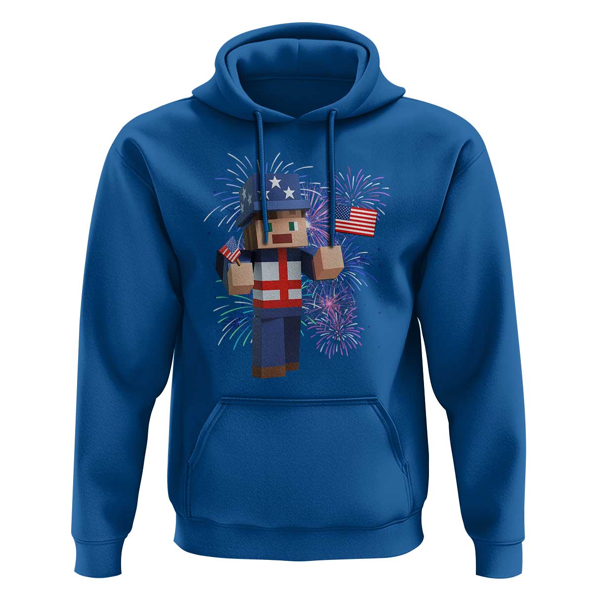 4th of July Gamer Hoodie Uncle Sam Pixels Gaming Celebrate Independence Day