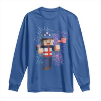 4th of July Gamer Long Sleeve Shirt Uncle Sam Pixels Gaming Celebrate Independence Day