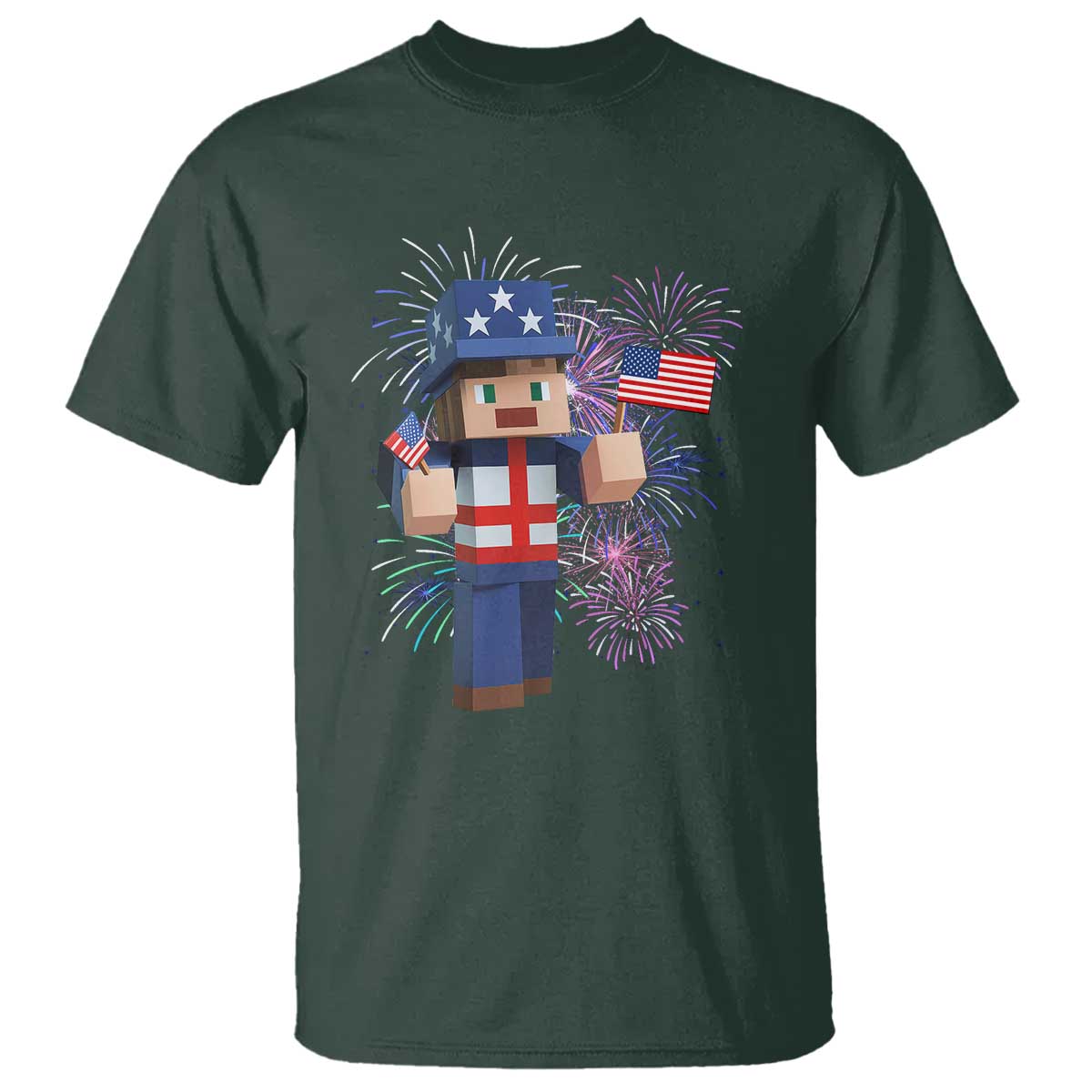 4th of July Gamer T Shirt Uncle Sam Pixels Gaming Celebrate Independence Day
