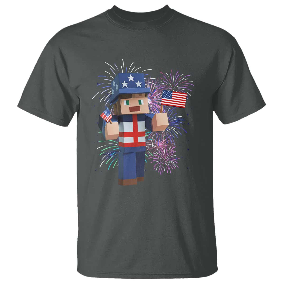 4th of July Gamer T Shirt Uncle Sam Pixels Gaming Celebrate Independence Day