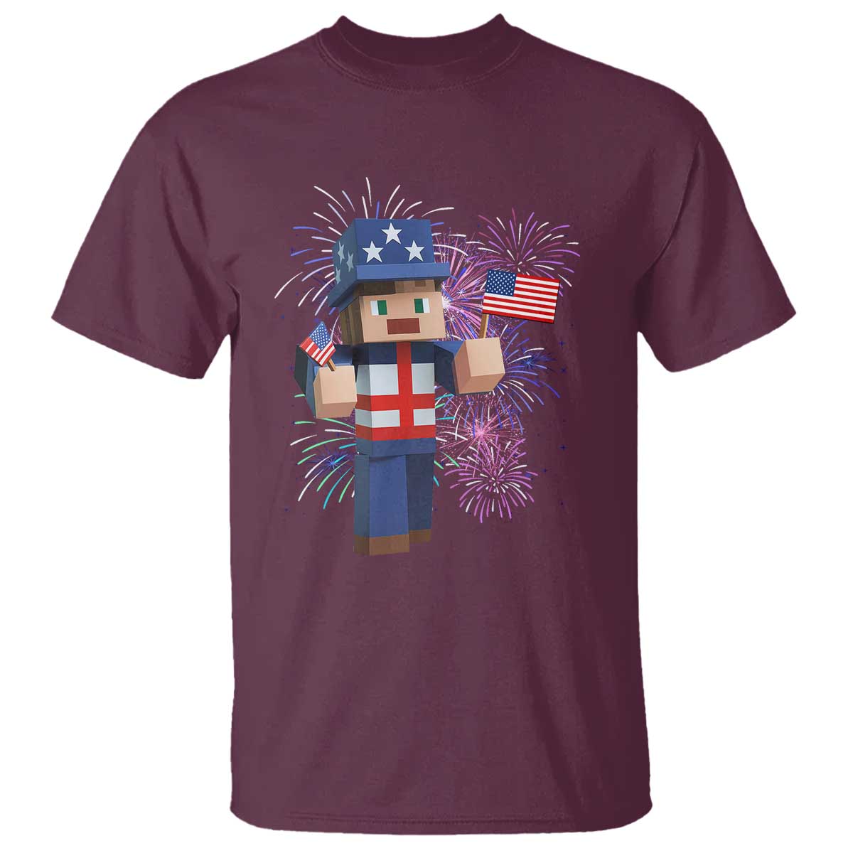 4th of July Gamer T Shirt Uncle Sam Pixels Gaming Celebrate Independence Day