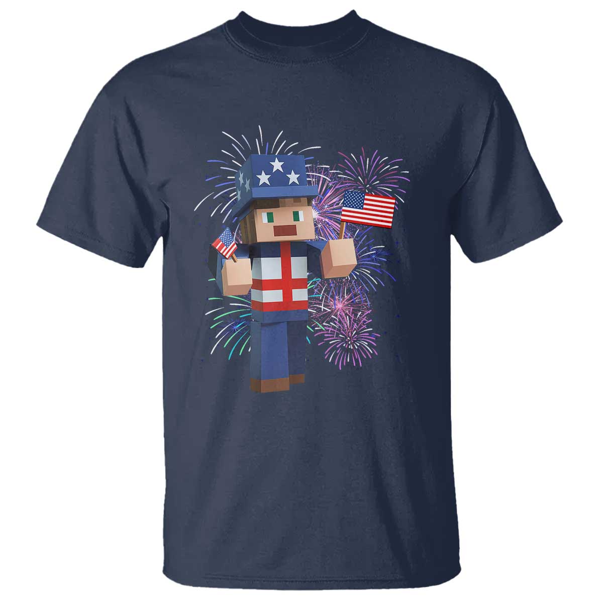 4th of July Gamer T Shirt Uncle Sam Pixels Gaming Celebrate Independence Day