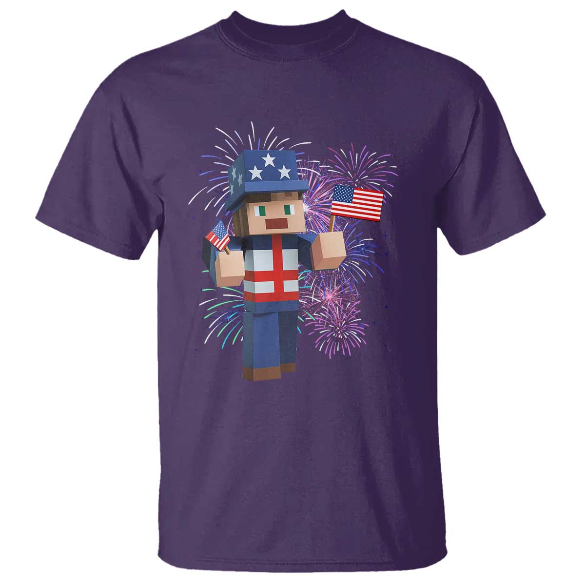 4th of July Gamer T Shirt Uncle Sam Pixels Gaming Celebrate Independence Day