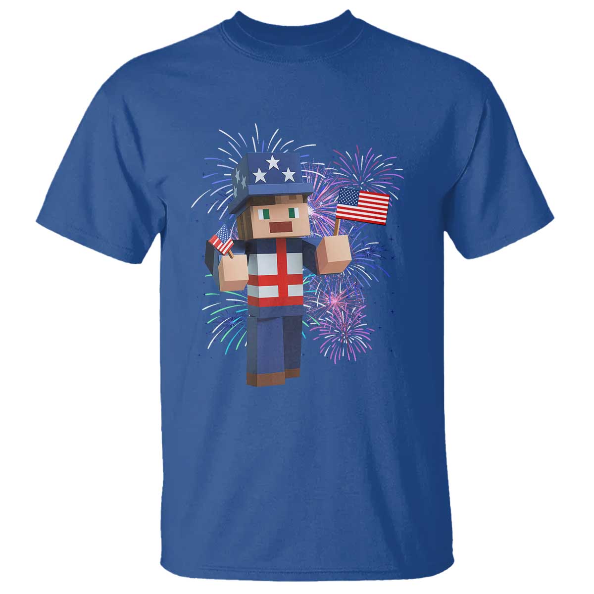 4th of July Gamer T Shirt Uncle Sam Pixels Gaming Celebrate Independence Day