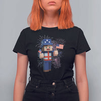 4th of July Gamer T Shirt For Women Uncle Sam Pixels Gaming Celebrate Independence Day
