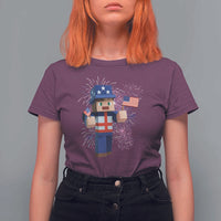 4th of July Gamer T Shirt For Women Uncle Sam Pixels Gaming Celebrate Independence Day