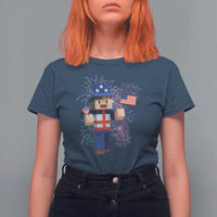 4th of July Gamer T Shirt For Women Uncle Sam Pixels Gaming Celebrate Independence Day