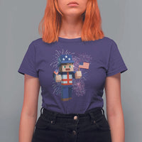 4th of July Gamer T Shirt For Women Uncle Sam Pixels Gaming Celebrate Independence Day