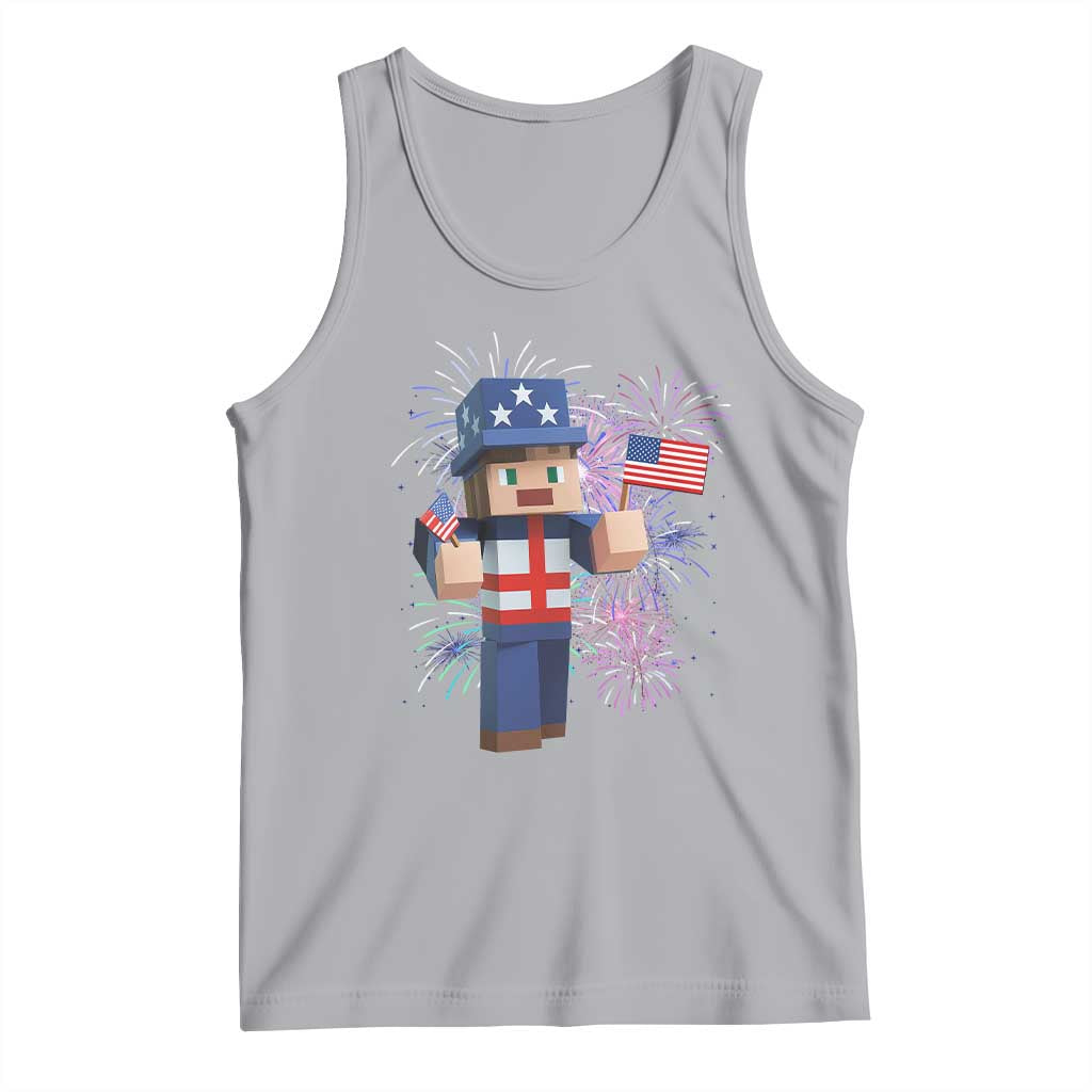 4th of July Gamer Tank Top Uncle Sam Pixels Gaming Celebrate Independence Day