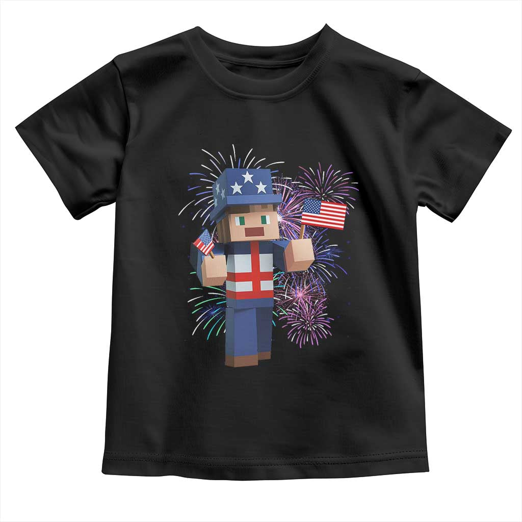 4th of July Gamer Toddler T Shirt Uncle Sam Pixels Gaming Celebrate Independence Day