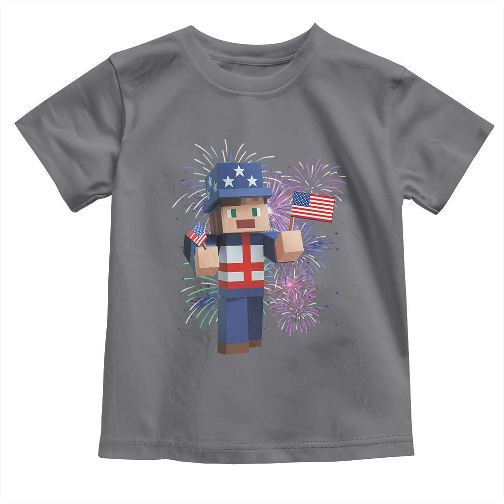 4th of July Gamer Toddler T Shirt Uncle Sam Pixels Gaming Celebrate Independence Day