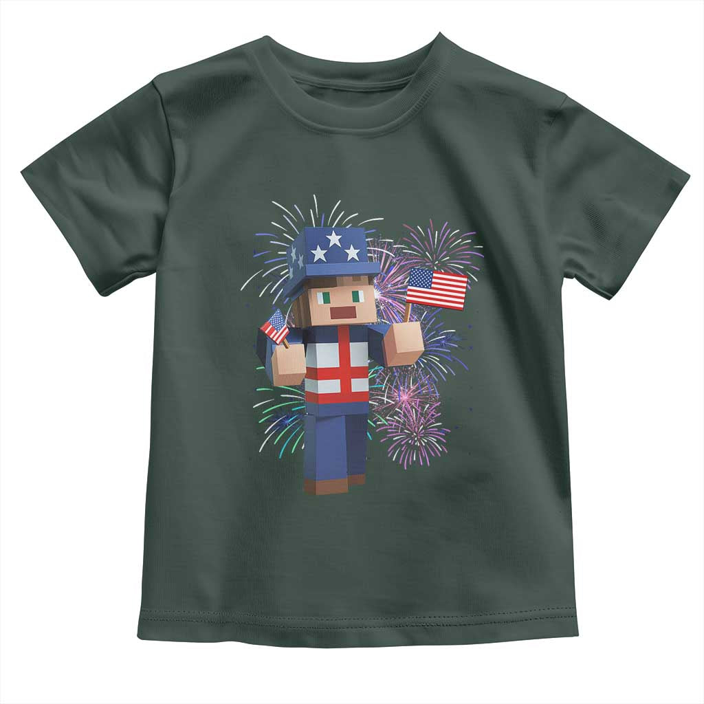 4th of July Gamer Toddler T Shirt Uncle Sam Pixels Gaming Celebrate Independence Day
