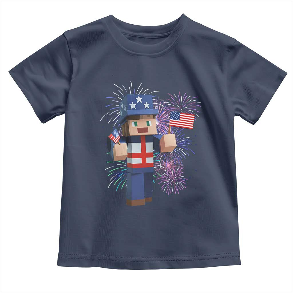 4th of July Gamer Toddler T Shirt Uncle Sam Pixels Gaming Celebrate Independence Day