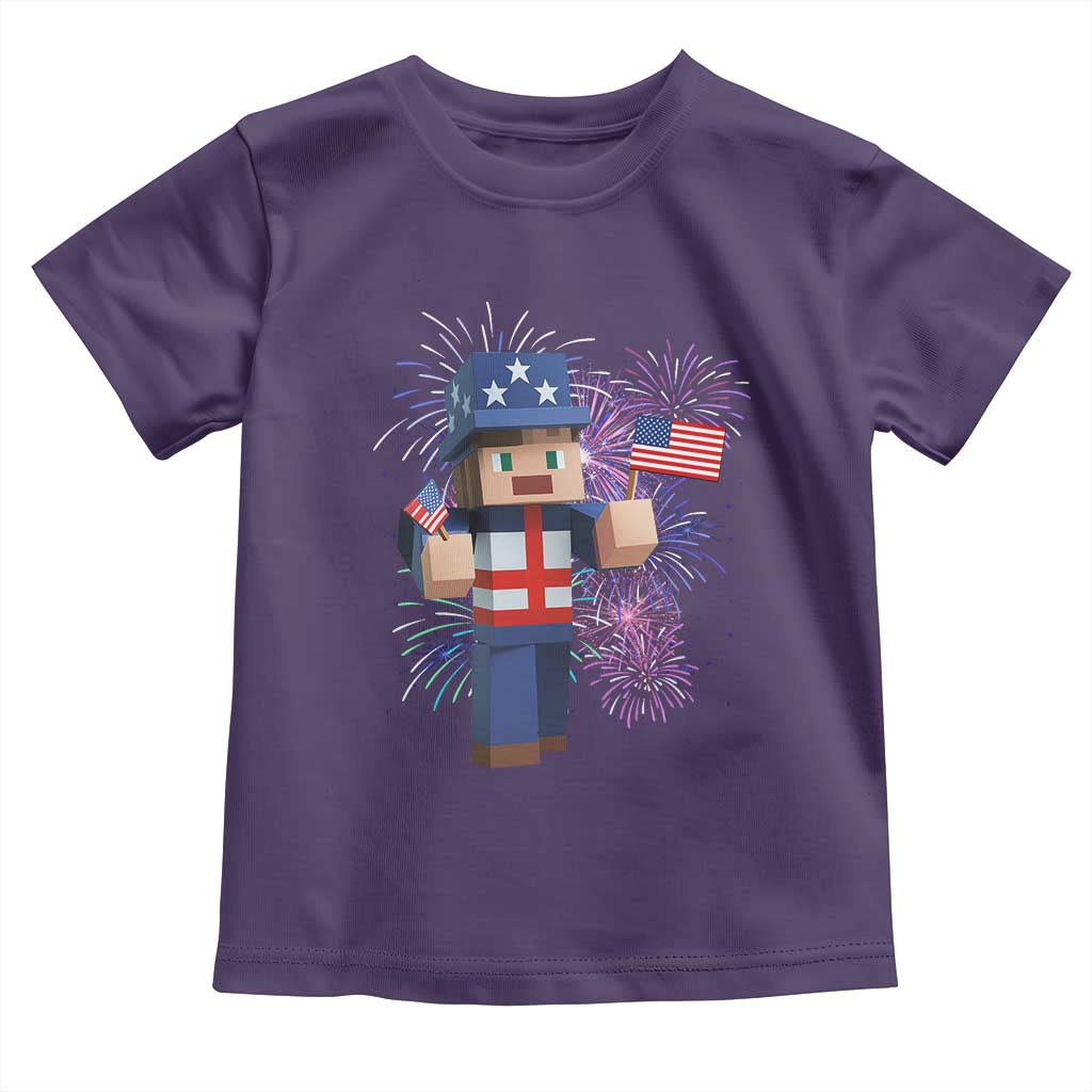 4th of July Gamer Toddler T Shirt Uncle Sam Pixels Gaming Celebrate Independence Day