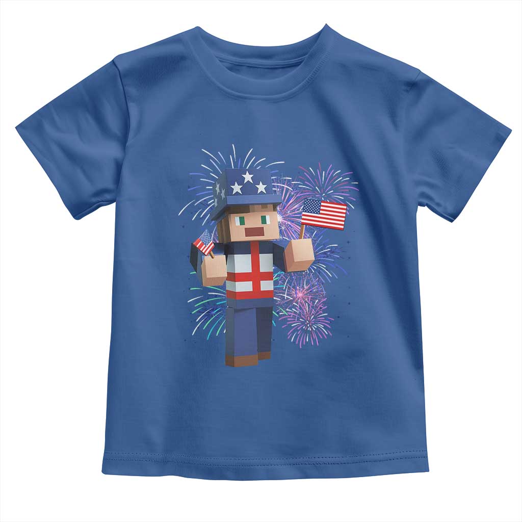 4th of July Gamer Toddler T Shirt Uncle Sam Pixels Gaming Celebrate Independence Day