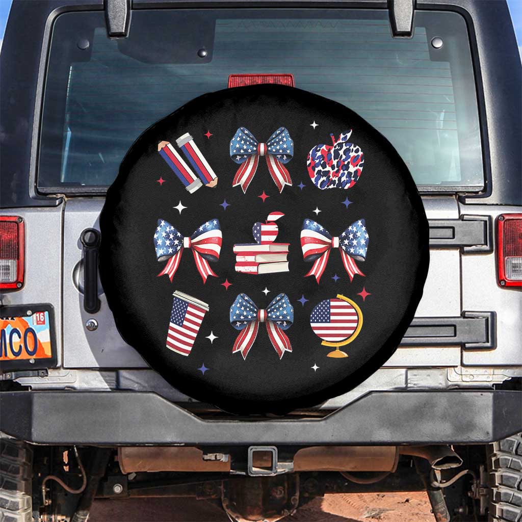 4th of July Teacher Student Spare Tire Cover Patriotic Teaching Learning Retro Coquette