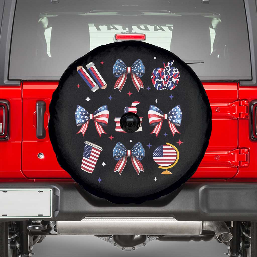 4th of July Teacher Student Spare Tire Cover Patriotic Teaching Learning Retro Coquette