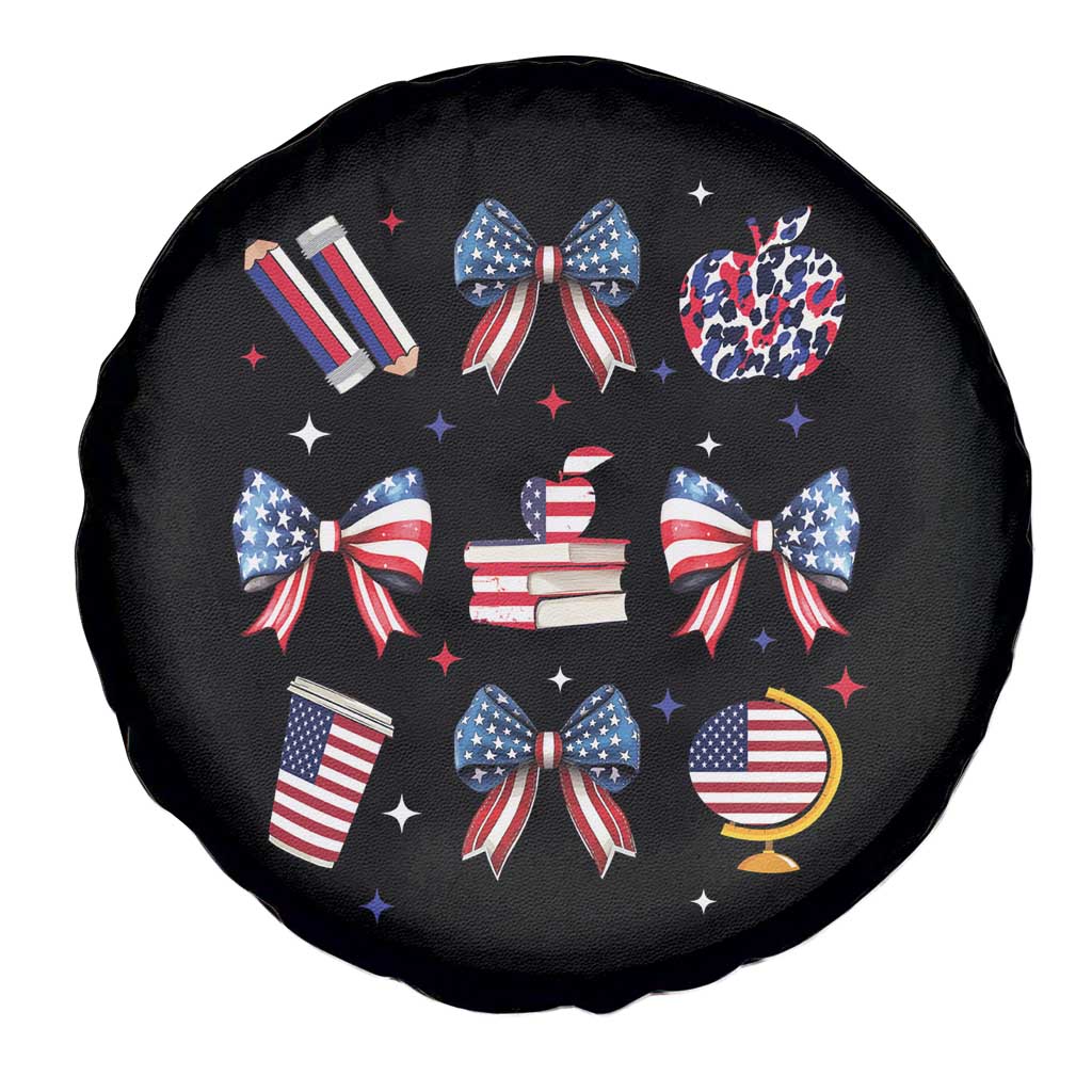 4th of July Teacher Student Spare Tire Cover Patriotic Teaching Learning Retro Coquette