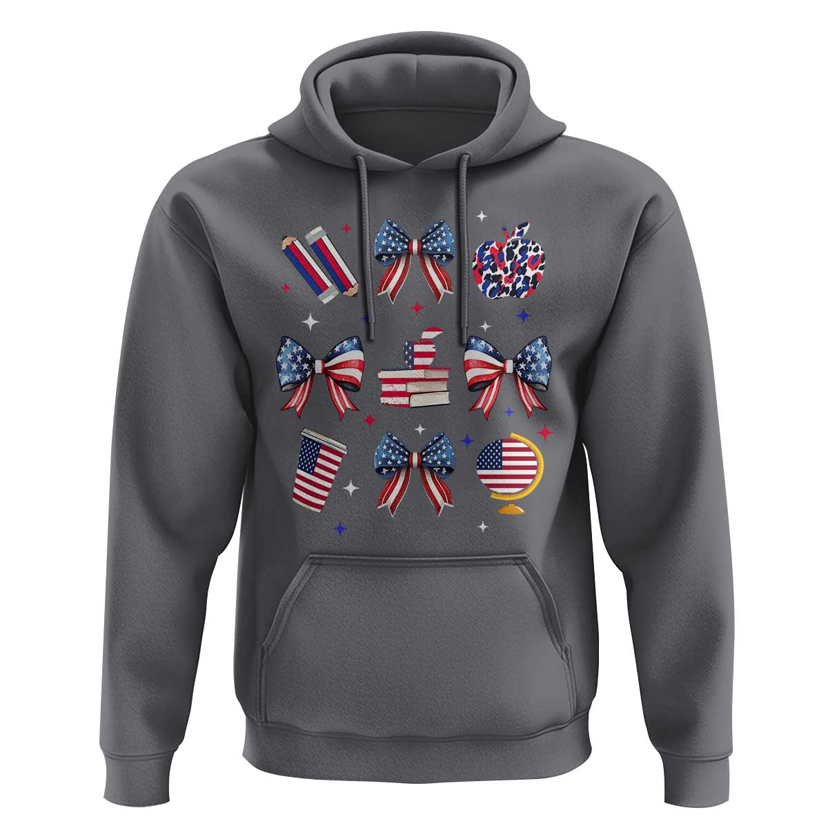 4th of July Teacher Student Hoodie Patriotic Teaching Learning Retro Coquette