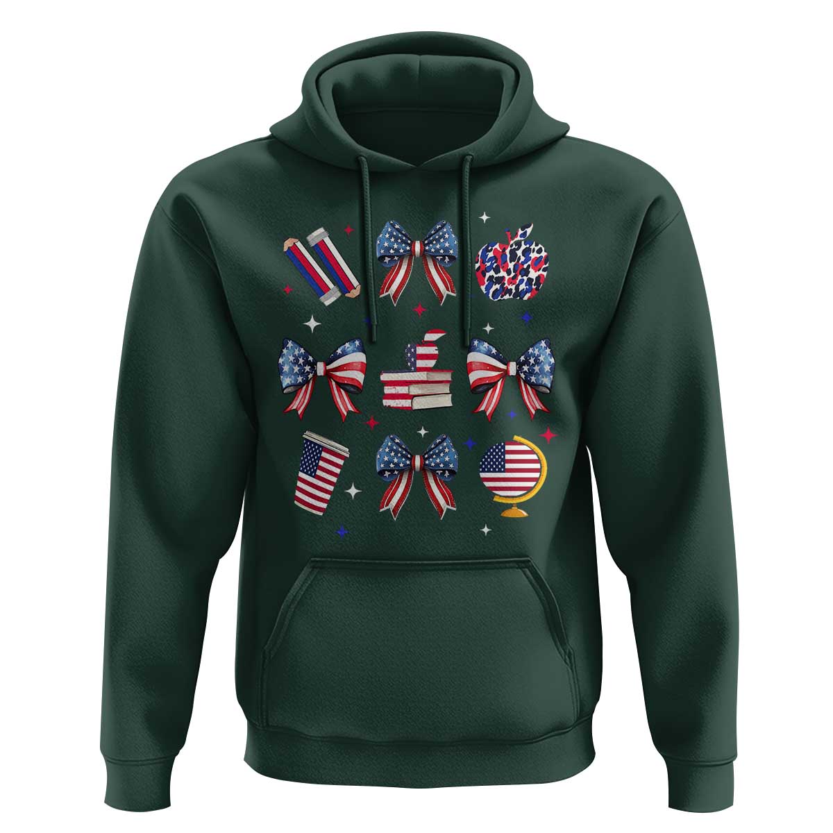4th of July Teacher Student Hoodie Patriotic Teaching Learning Retro Coquette