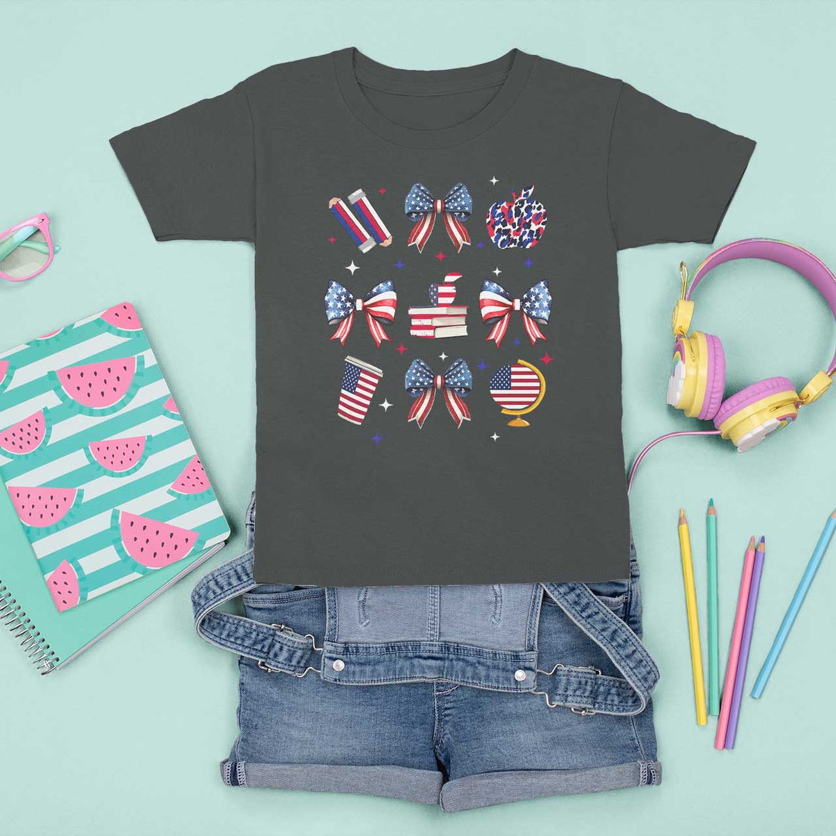 4th of July Teacher Student T Shirt For Kid Patriotic Teaching Learning Retro Coquette