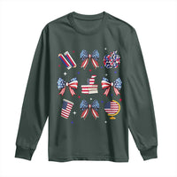 4th of July Teacher Student Long Sleeve Shirt Patriotic Teaching Learning Retro Coquette