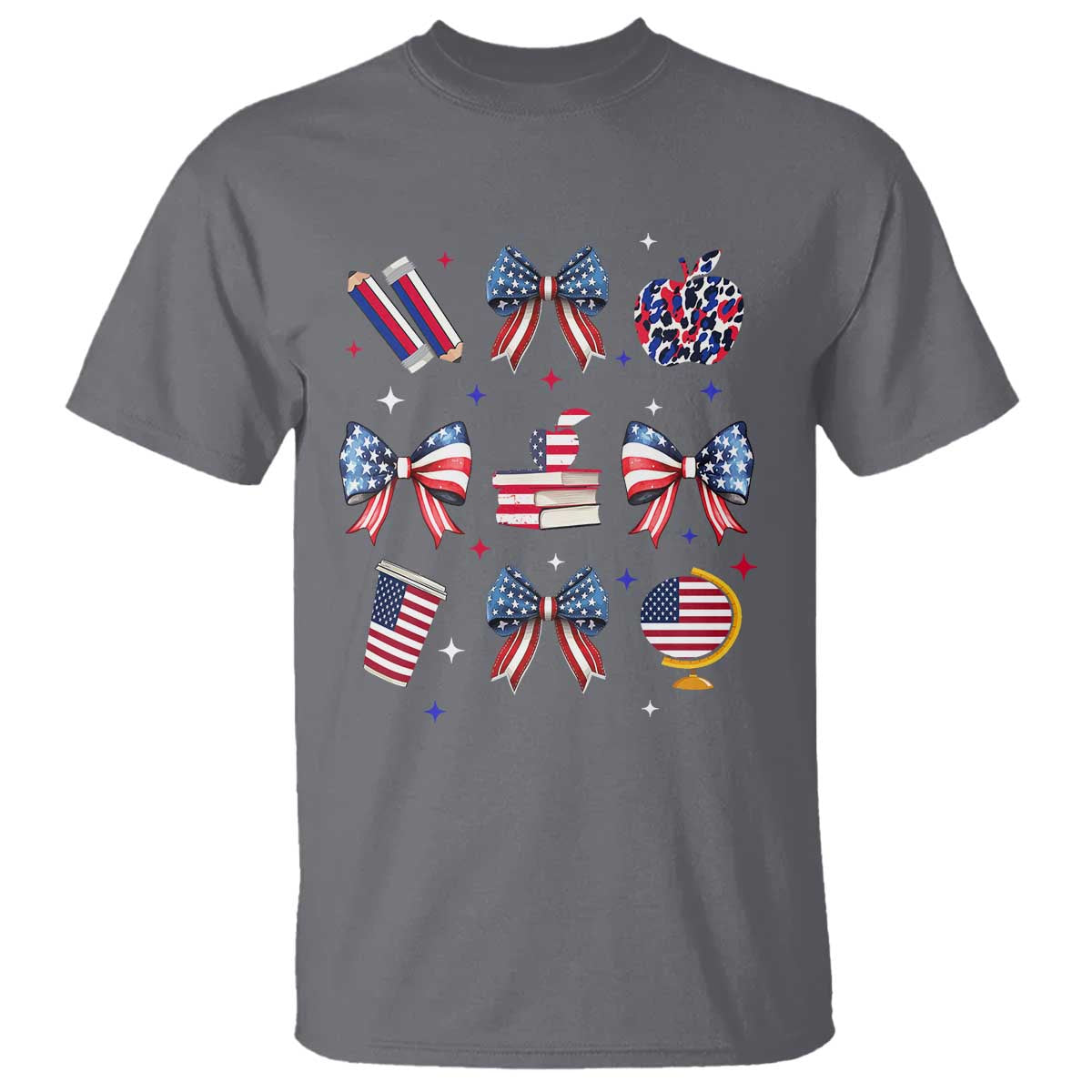 4th of July Teacher Student T Shirt Patriotic Teaching Learning Retro Coquette
