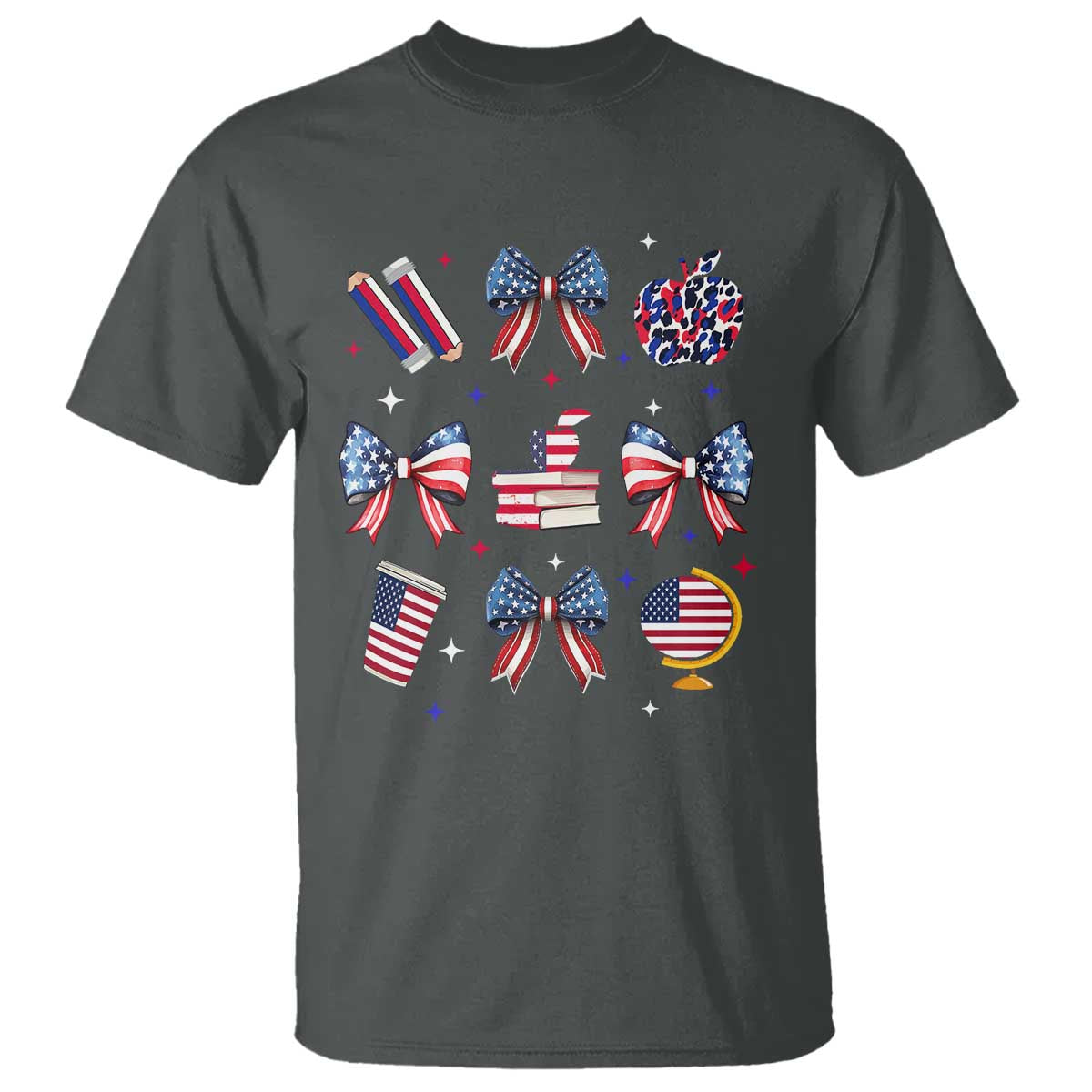 4th of July Teacher Student T Shirt Patriotic Teaching Learning Retro Coquette