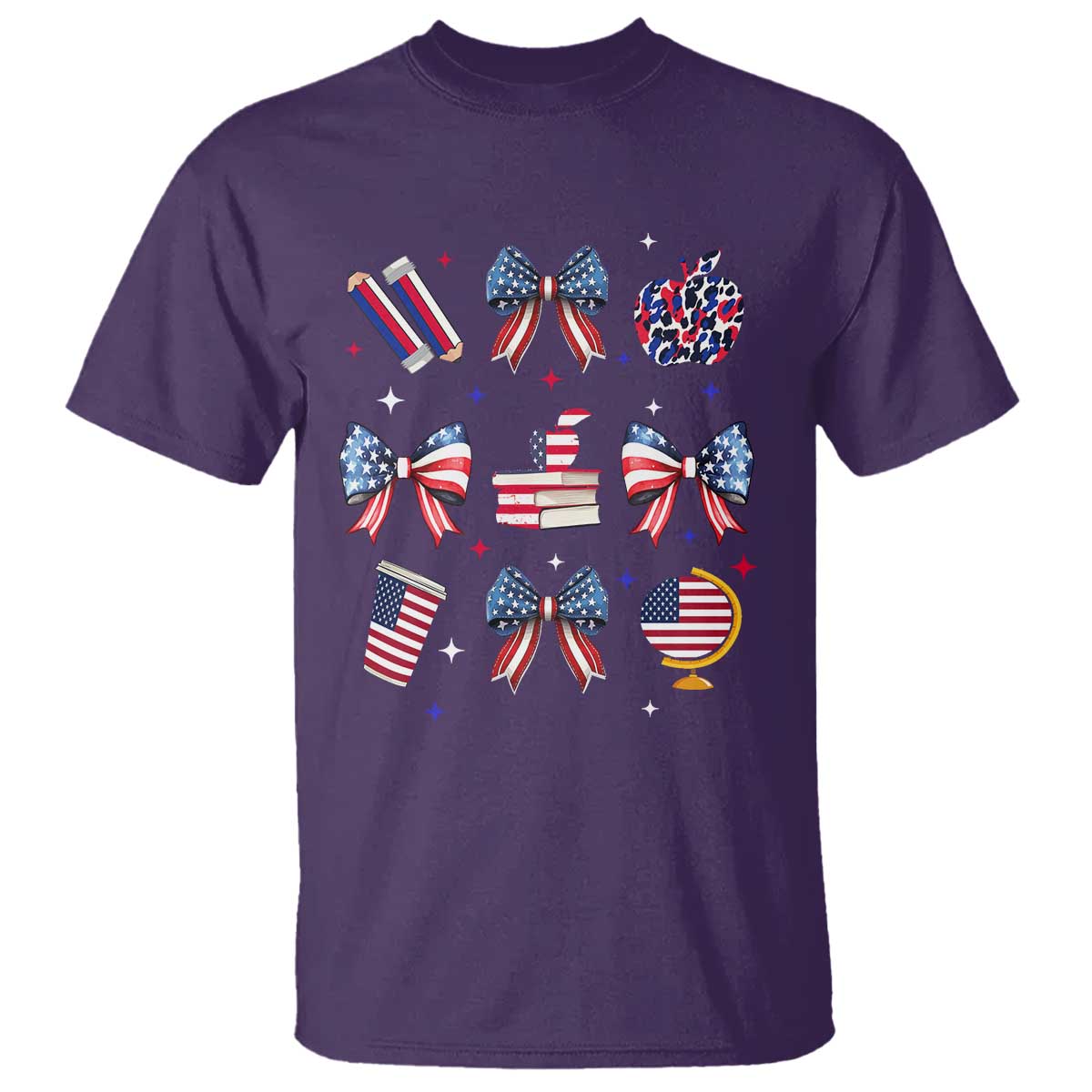4th of July Teacher Student T Shirt Patriotic Teaching Learning Retro Coquette