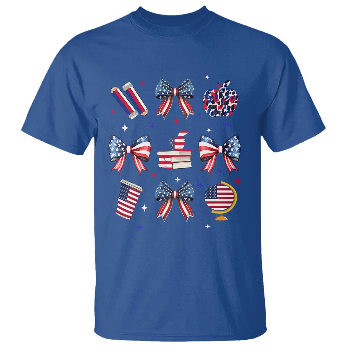 4th of July Teacher Student T Shirt Patriotic Teaching Learning Retro Coquette