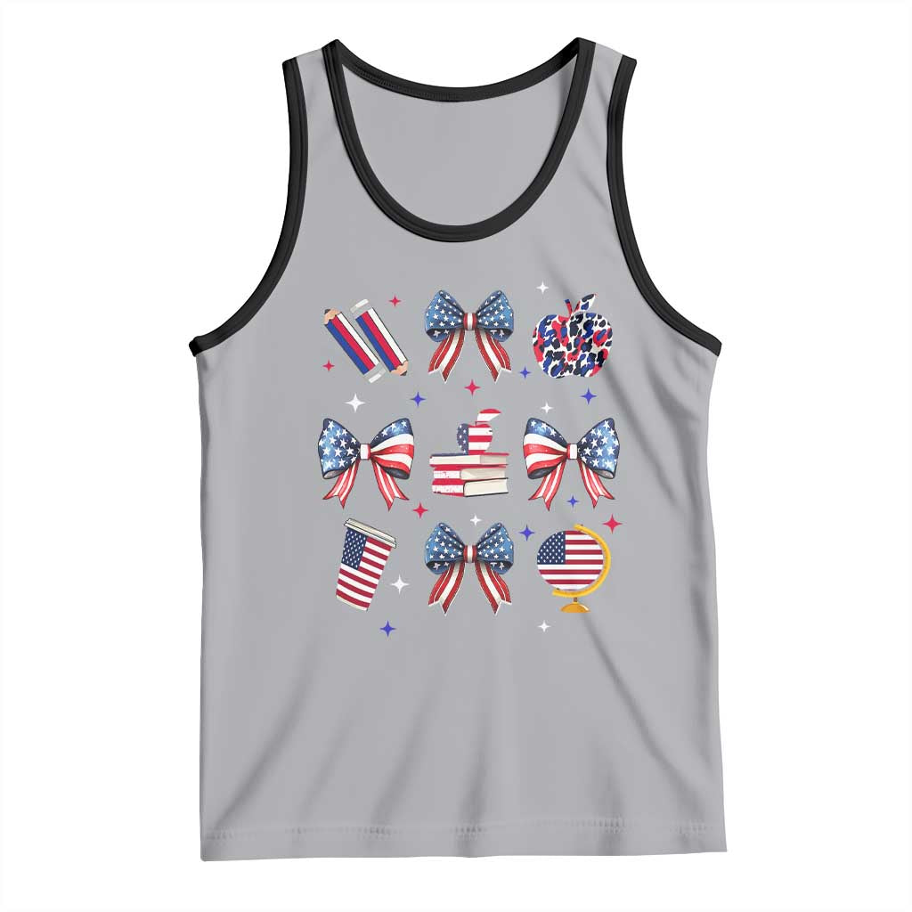 4th of July Teacher Student Tank Top Patriotic Teaching Learning Retro Coquette