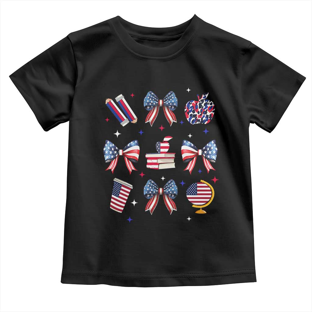 4th of July Teacher Student Toddler T Shirt Patriotic Teaching Learning Retro Coquette