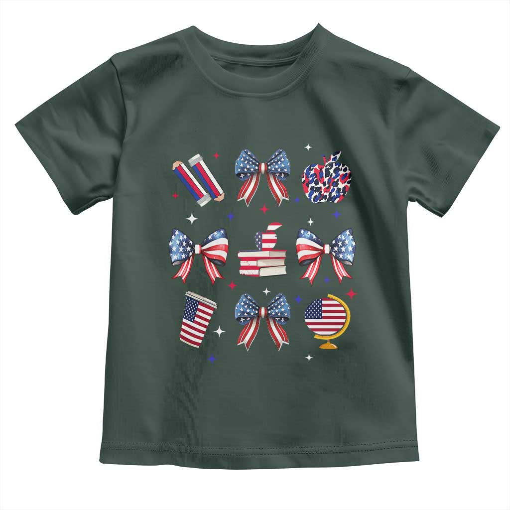4th of July Teacher Student Toddler T Shirt Patriotic Teaching Learning Retro Coquette