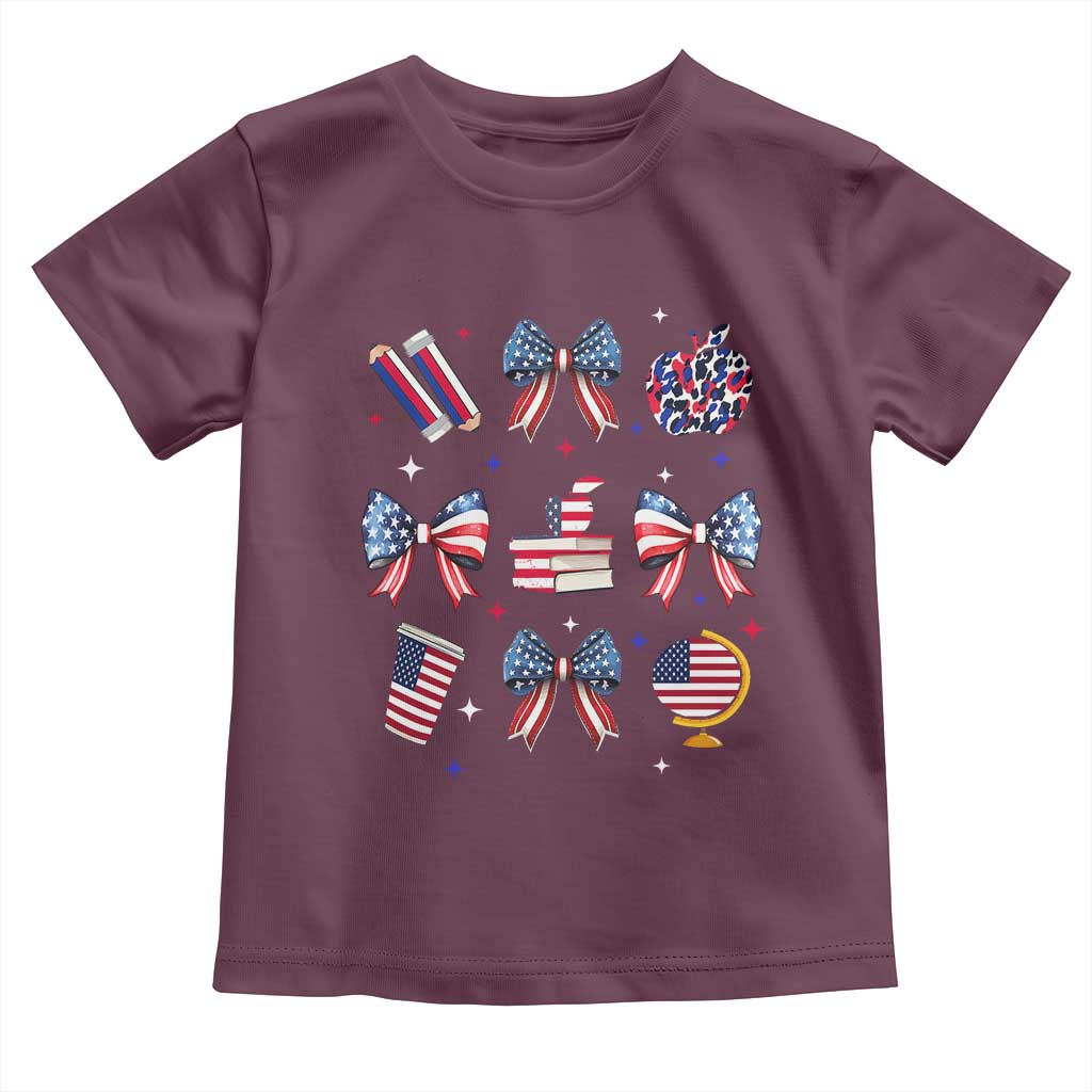 4th of July Teacher Student Toddler T Shirt Patriotic Teaching Learning Retro Coquette