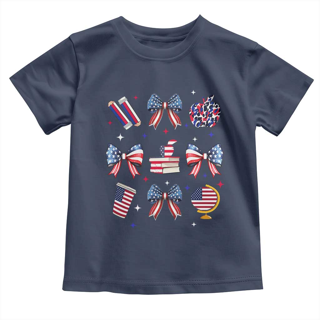 4th of July Teacher Student Toddler T Shirt Patriotic Teaching Learning Retro Coquette