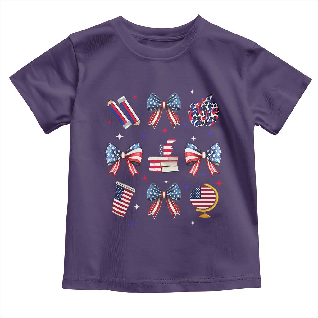 4th of July Teacher Student Toddler T Shirt Patriotic Teaching Learning Retro Coquette