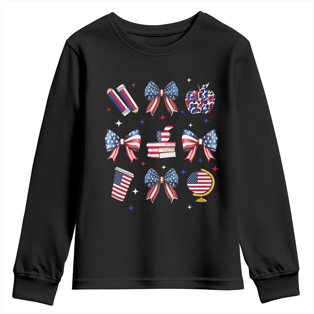 4th of July Teacher Student Youth Sweatshirt Patriotic Teaching Learning Retro Coquette