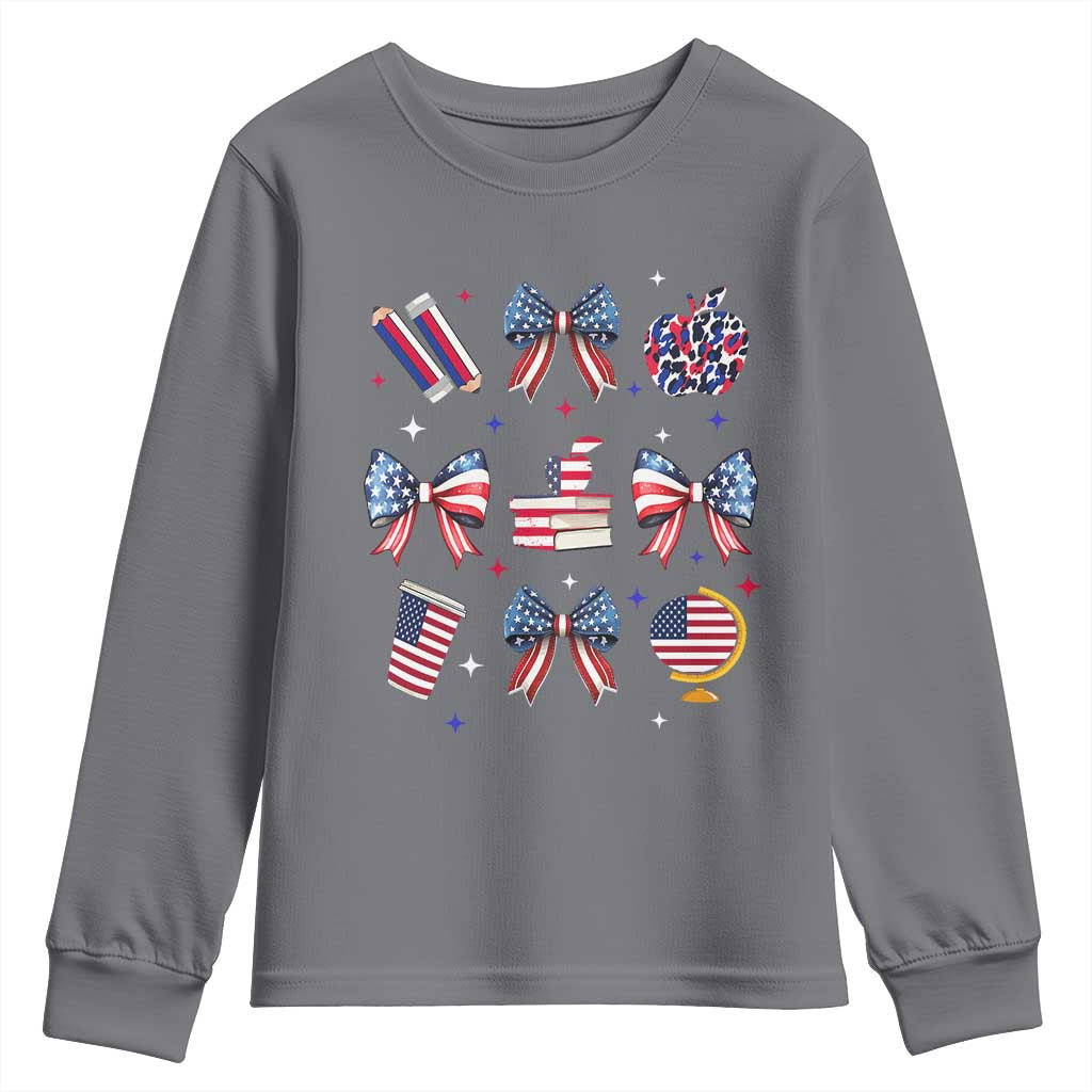 4th of July Teacher Student Youth Sweatshirt Patriotic Teaching Learning Retro Coquette