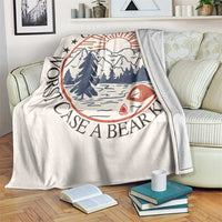 Funny Camping Outdoor Adventure Throw Blanket Go Outside Worst Case A Bear Kills You